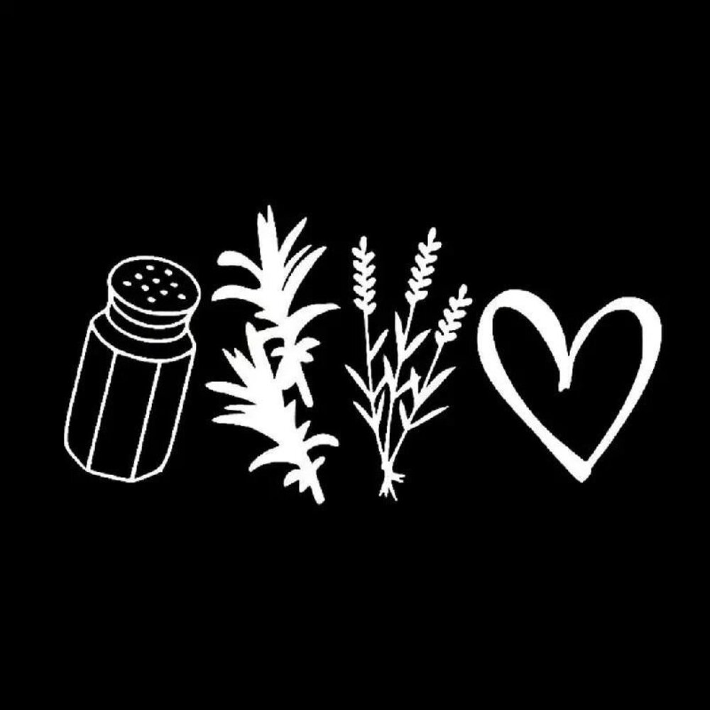 Salt Shaker Herb Heart Vinyl Decal Sticker For Cars/Motorcycles 5.5x2.75 Inches